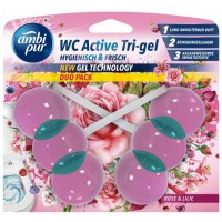 Гелевий підвісний блок для туалету Ambi Pur WC Active Tri-gel Троянда і лілія, 2х45 г